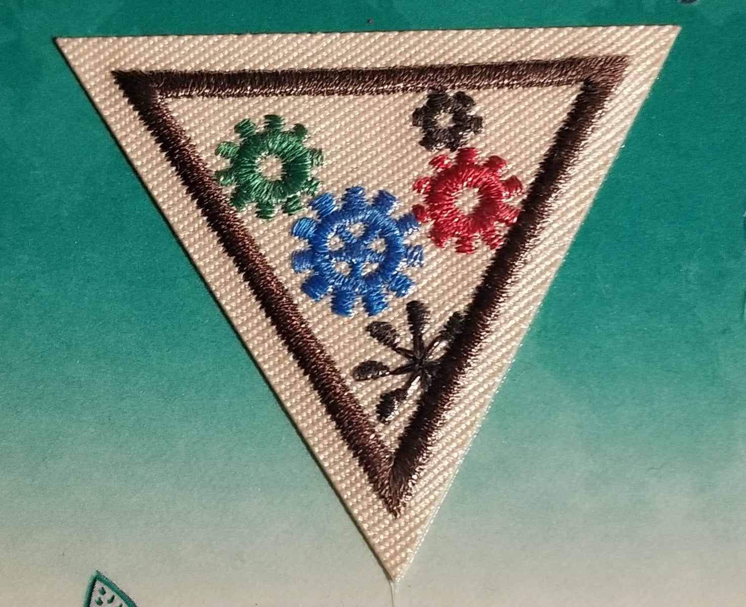 Science in Action, Retired Brownie Girl Scout Try-It Badge, Brown Border