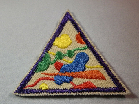 Colors & Shapes, Retired Brownie Girl Scout Try-It Badge, Purple Border