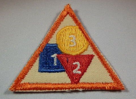 Numbers & Shapes, Retired Brownie Girl Scout Try-It Badge, Orange Border