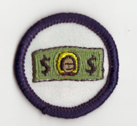 Consumer Power, Retired WTE Junior Girl Scout Badge, Navy Border