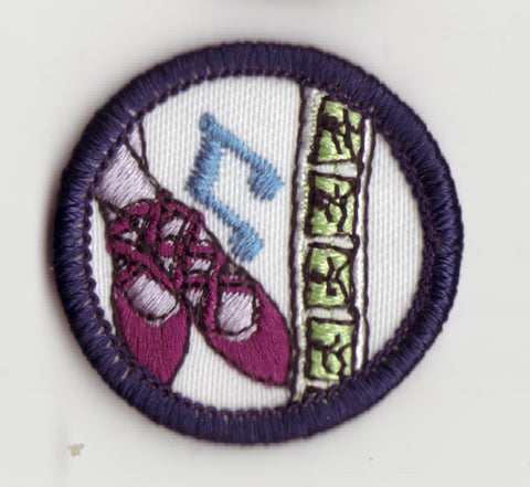 Arts and Media, Retired WTE Junior Girl Scout Badge, Navy Border