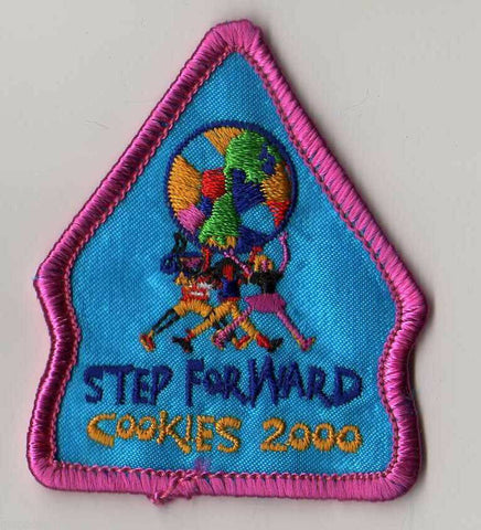 2000, Step Forward, Globe, Participation Patch, Girl Scout Cookie Sale Patch