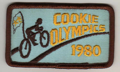 1980, Cookie Olympics, Biker, Participation Patch, Girl Scout Cookie Sale Patch