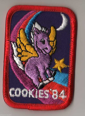 1984, Burry Bakers, Unicorn & Rainbows, Participation Patch, Girl Scout Cookie Sale Patch