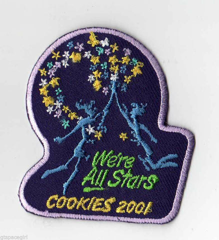 2001, We Are All Stars, Flying Girls, Participation Patch, Girl Scout Cookie Sale Patch