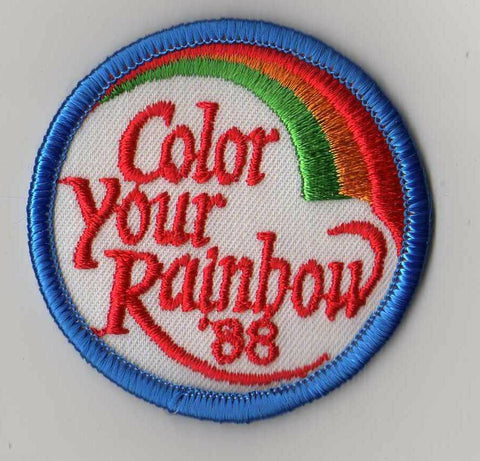 1988, Color Your Rainbow, Rainbow, Participation Patch, Girl Scout Cookie Sale Patch