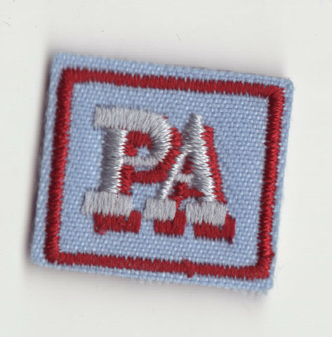 PA, White on Blue, Square Patch, Older Girl Scout Insignia