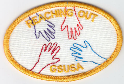 Reaching Out, Embroidered Contemporary Issue, Girl Scout Program Patch