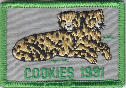 1991, Cookie Sale Leopards, Participation Patch, Girl Scout Cookie Sale Patch