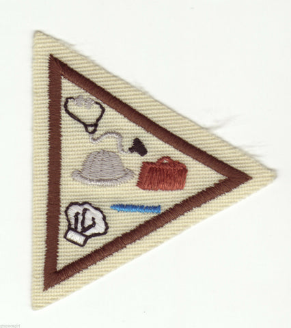 Careers, Retired Brownie Girl Scout Try-It Badge, Brown Border