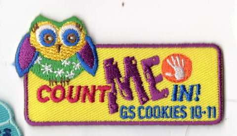 2010, Count Me In, Owl, Participation Patch, Girl Scout Cookie Sale Patch