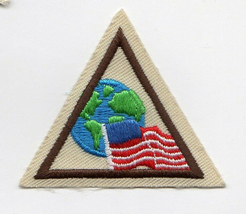 Citizen Near & Far, Retired Brownie Girl Scout Try-It Badge, Brown Border