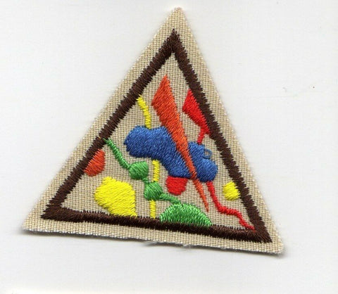 Colors & Shapes, Retired Brownie Girl Scout Try-It Badge, Brown Border