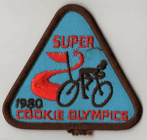 1980, Cookie Olympics, Biker, Super Seller, Girl Scout Cookie Sale Patch