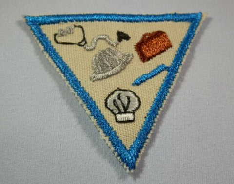 Careers, Retired Brownie Girl Scout Try-It Badge, Blue Border
