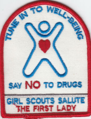 Tune into Well Being, Say No to Drugs, Contemporary Issue, Girl Scout Program Patch
