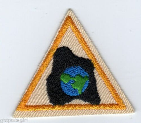 Earth is Our Home, Retired Brownie Girl Scout Try-It Badge, Yellow Border