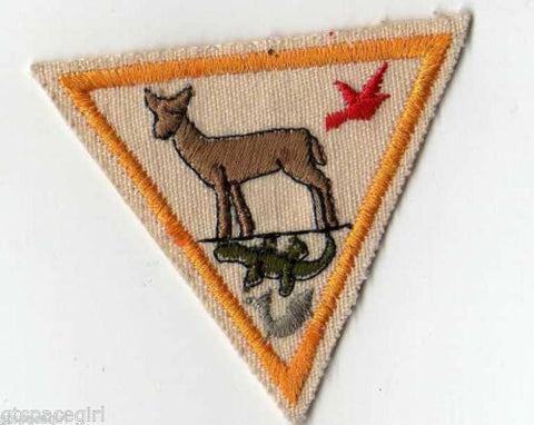 Animals, Retired Brownie Girl Scout Try-It Badge, Yellow Border