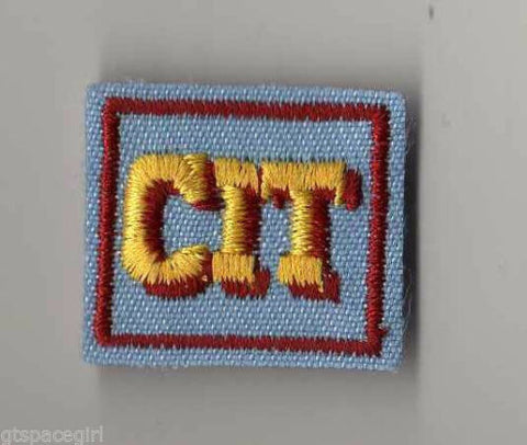 CIT, Yellow on Blue, Square Patch, Older Girl Scout Insignia