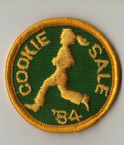 1984, Cookie Marathon, Round, Round Participation Patch, Girl Scout Cookie Sale Patch