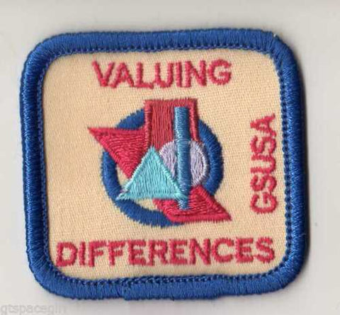 Valuing Differences, Contemporary Issue, Girl Scout Program Patch