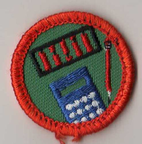 Math Whiz, Calculator, Retired WTE Junior Girl Scout Badge